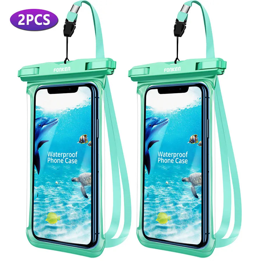 FONKEN-Étui étanche pour téléphone portable, vue complète, sous-marine, neige, forêt, sac sec transparent, poudres de natation, grandes couvertures