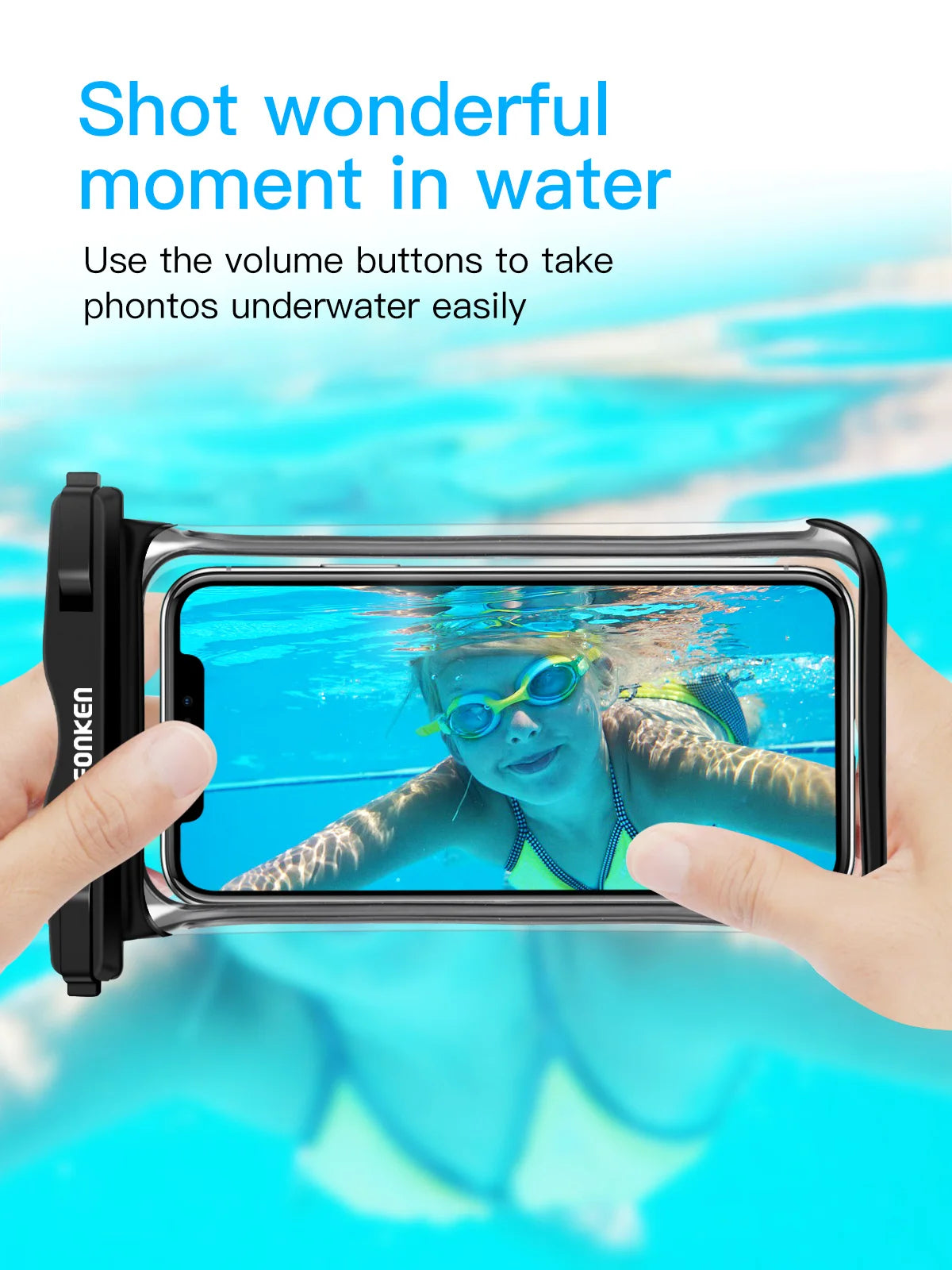 FONKEN-Étui étanche pour téléphone portable, vue complète, sous-marine, neige, forêt, sac sec transparent, poudres de natation, grandes couvertures