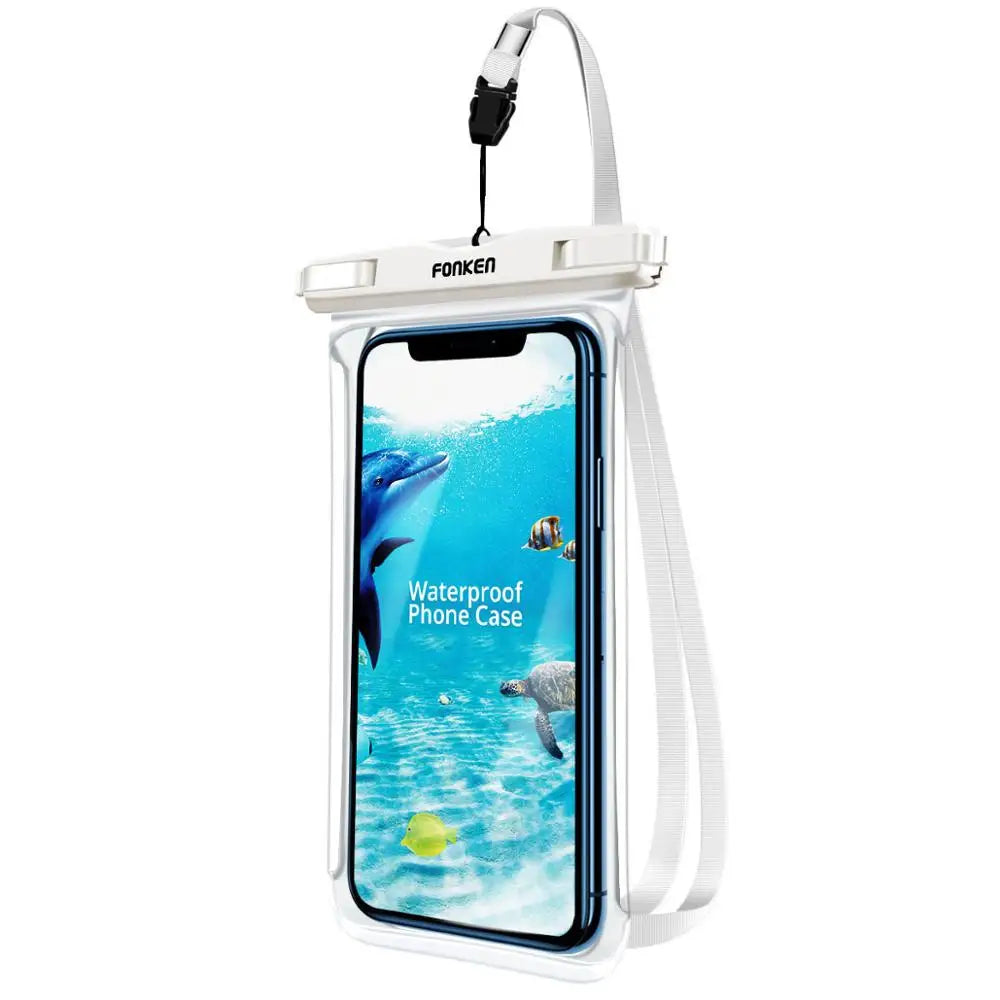 FONKEN-Étui étanche pour téléphone portable, vue complète, sous-marine, neige, forêt, sac sec transparent, poudres de natation, grandes couvertures