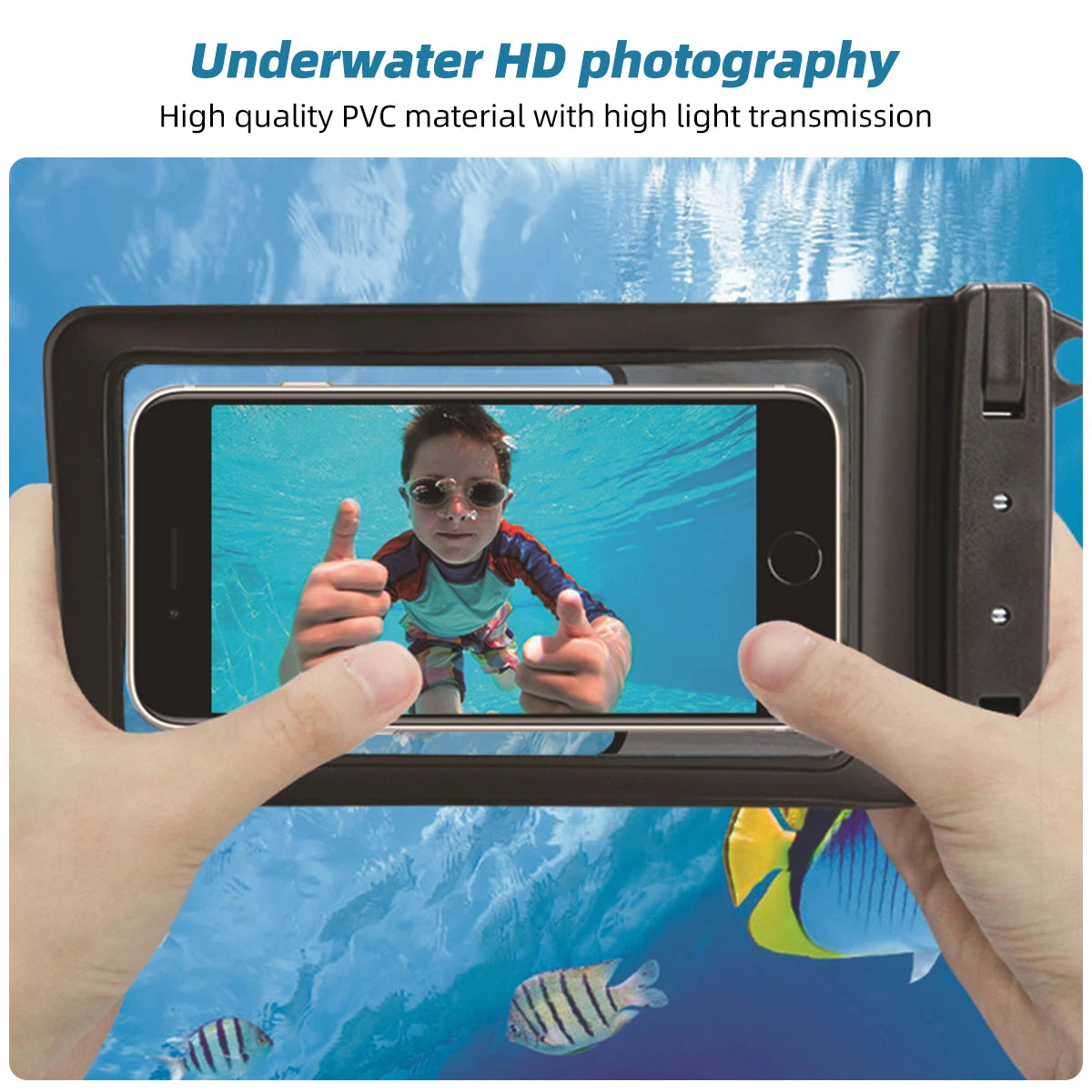 FONKEN-Étui étanche pour téléphone portable, vue complète, sous-marine, neige, forêt, sac sec transparent, poudres de natation, grandes couvertures