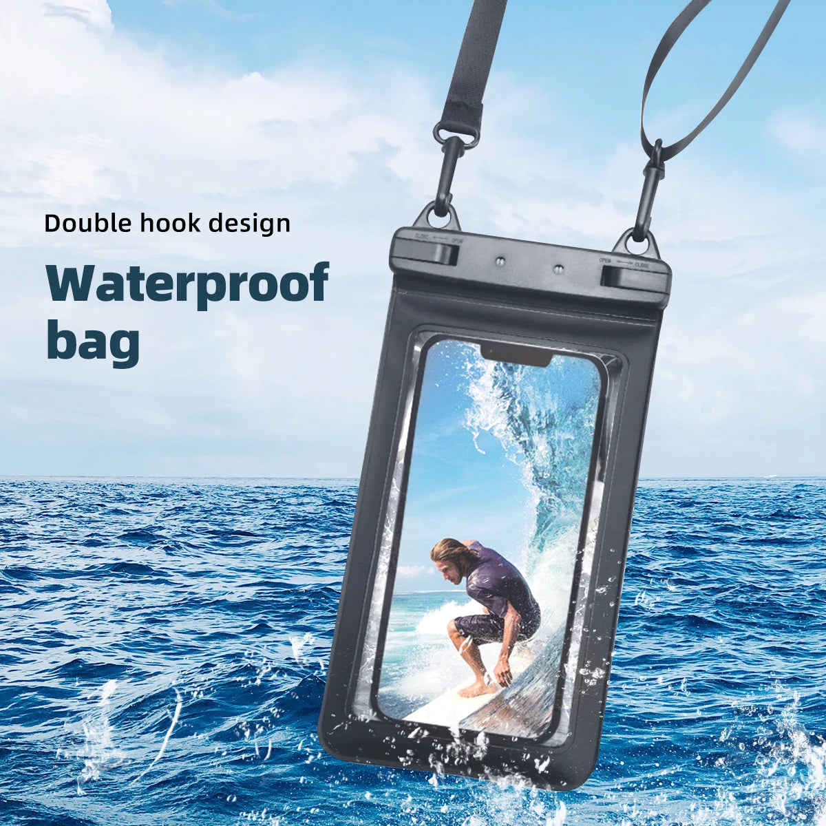 FONKEN-Étui étanche pour téléphone portable, vue complète, sous-marine, neige, forêt, sac sec transparent, poudres de natation, grandes couvertures