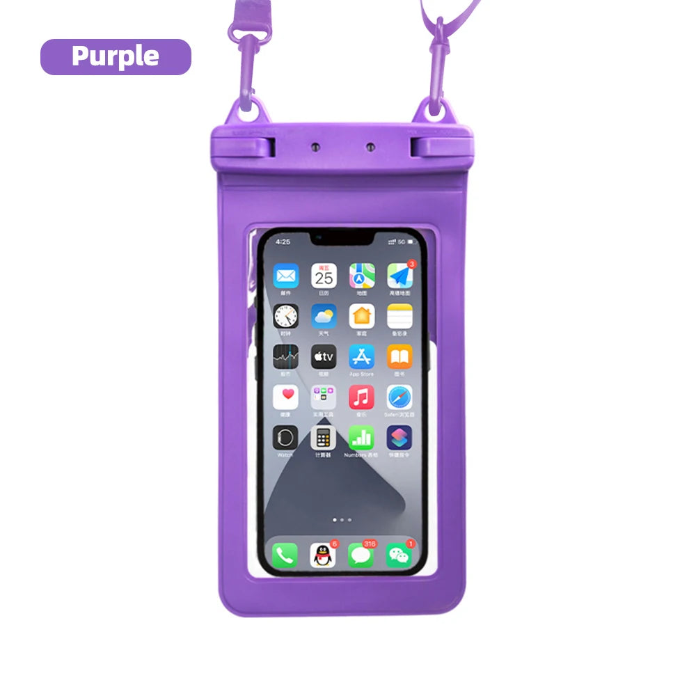 FONKEN-Étui étanche pour téléphone portable, vue complète, sous-marine, neige, forêt, sac sec transparent, poudres de natation, grandes couvertures