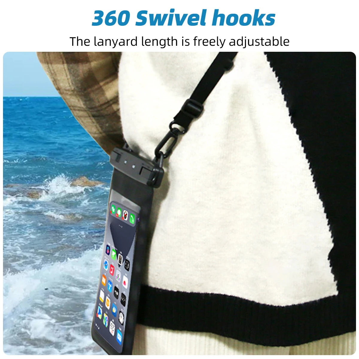 FONKEN-Étui étanche pour téléphone portable, vue complète, sous-marine, neige, forêt, sac sec transparent, poudres de natation, grandes couvertures