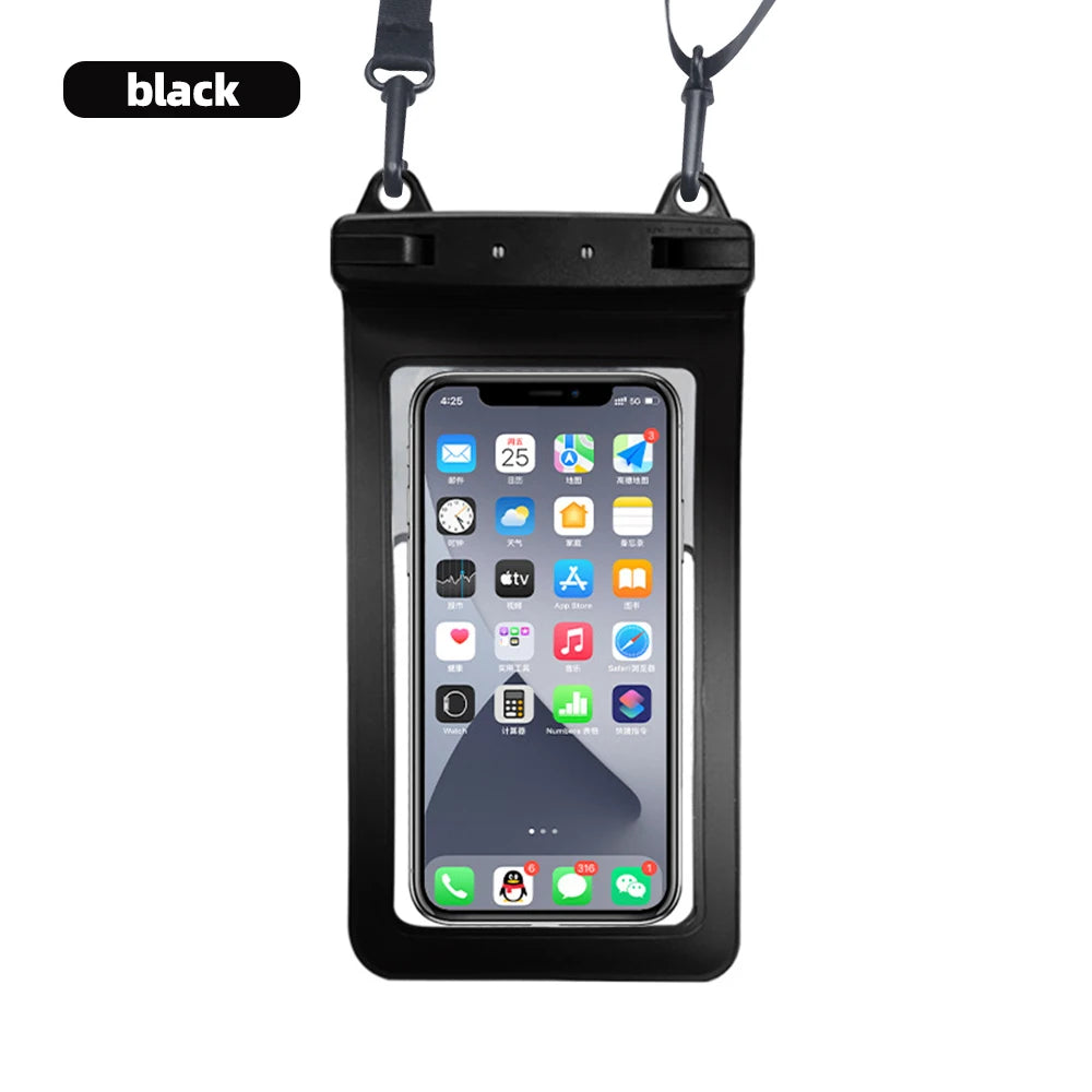 FONKEN-Étui étanche pour téléphone portable, vue complète, sous-marine, neige, forêt, sac sec transparent, poudres de natation, grandes couvertures