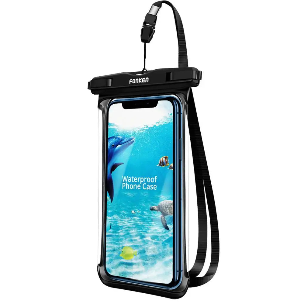 FONKEN-Étui étanche pour téléphone portable, vue complète, sous-marine, neige, forêt, sac sec transparent, poudres de natation, grandes couvertures