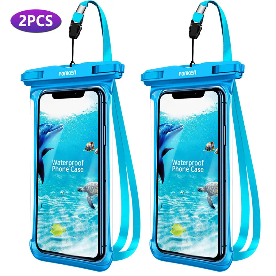 FONKEN-Étui étanche pour téléphone portable, vue complète, sous-marine, neige, forêt, sac sec transparent, poudres de natation, grandes couvertures