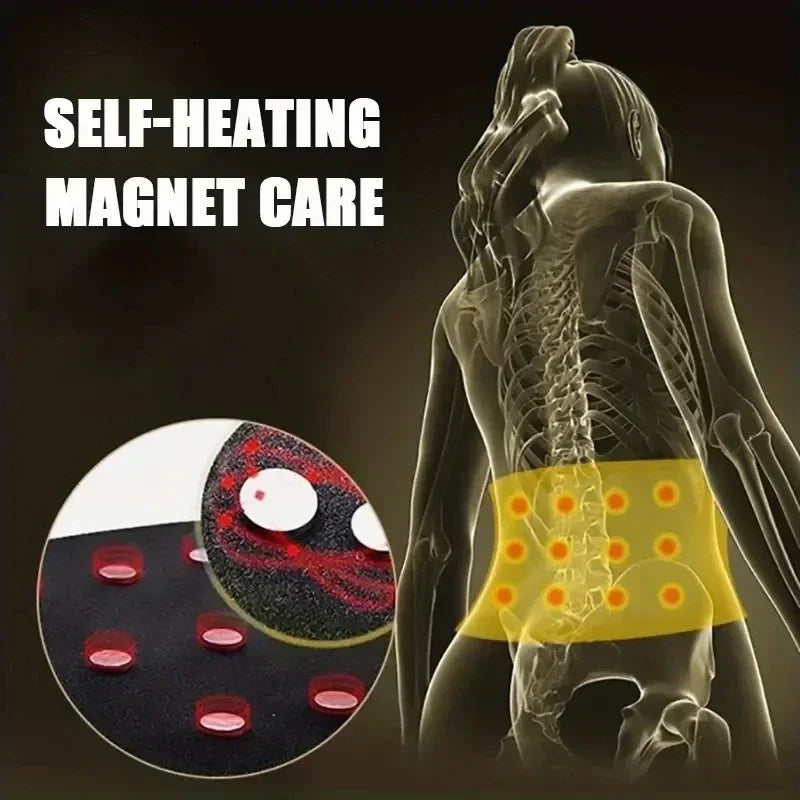 Ceinture de thérapie magnétique auto-chauffante réglable à 20 aimants pour le dos et la taille – Ceinture de soutien sportif et de massage de la taille