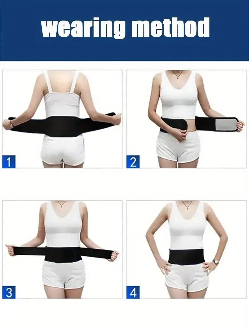 Ceinture de thérapie magnétique auto-chauffante réglable à 20 aimants pour le dos et la taille – Ceinture de soutien sportif et de massage de la taille